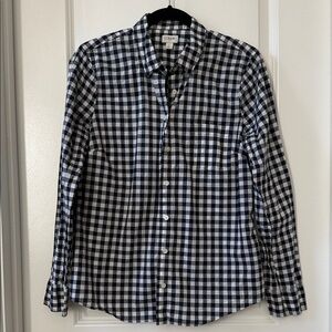 J. Crew Women’s blue and White Checkered Shirt